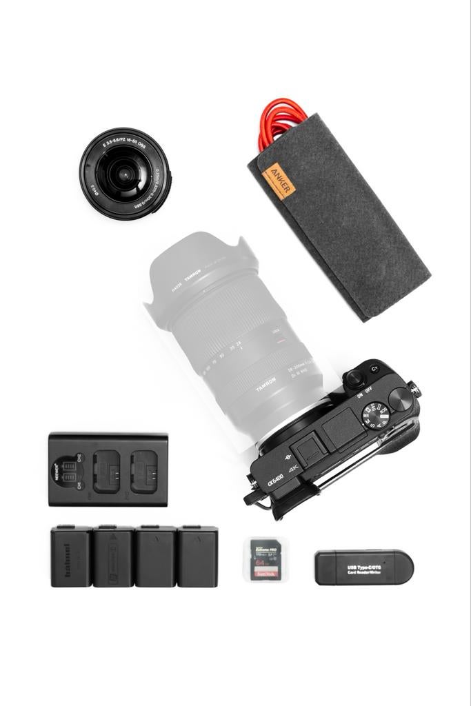 SONY A6400 SET + 16-50MM + BATTERY GRIP + 4 BATTERIES + MISC, Audio, Tv en Foto, Fotocamera's Digitaal, Ophalen, Gebruikt, Spiegelreflex