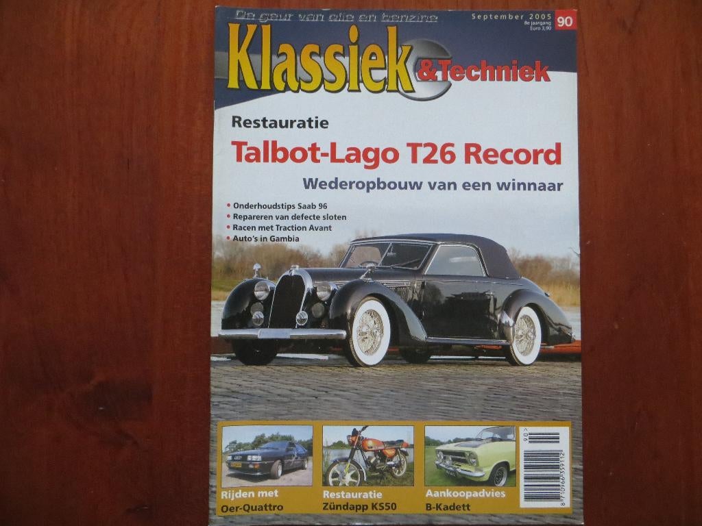 Klassiek & Techniek 90 Talbot-Lago T26 Record, Audi Quattro, Ophalen of Verzenden, Zo goed als nieuw, Audi