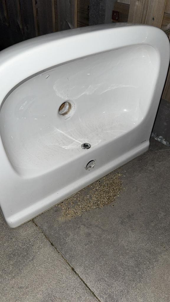 Wasbak badkamer en toilet, Gebruikt, Minder dan 100 cm, Wasbak of Wastafel, 25 tot 50 cm
