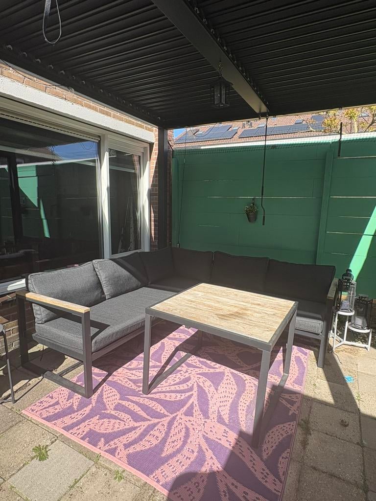 Loungeset met eettafel, Tuin en Terras, Ophalen, 5 zitplaatsen, Eettafel, Zo goed als nieuw