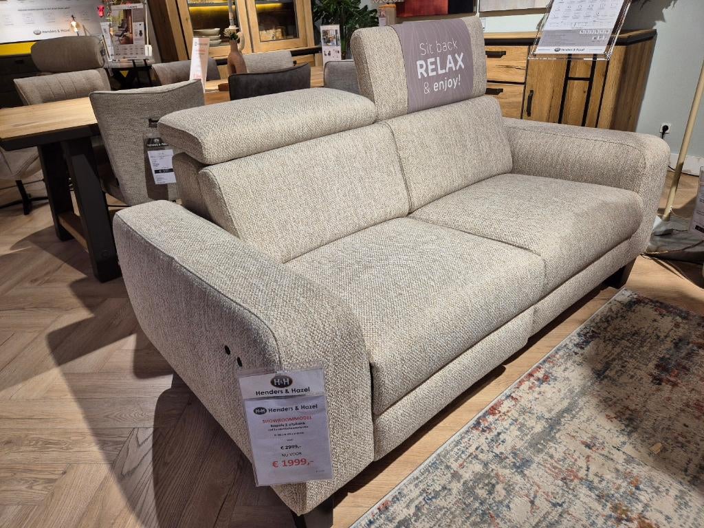 Henders & Hazel 2 zitsbank Napels, Ophalen, 150 tot 200 cm, 75 tot 100 cm, Stof