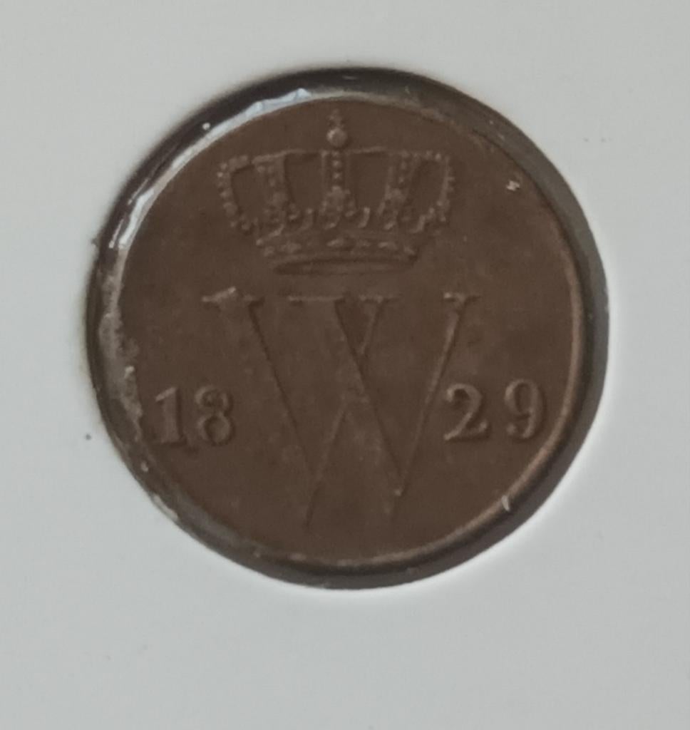 Halve cent Willem I 1829, Ophalen of Verzenden, Koning Willem I, Overige waardes, Losse munt