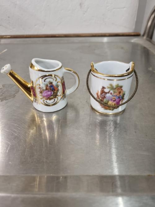 beeldjes gieter en emmer porselein, Ophalen of Verzenden