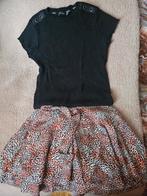 Leuk setje NoBell: Panterprint rokje & Zwart shirt maat 146, Kinderen en Baby's, Kinderkleding | Maat 146, Nobell, Meisje, Ophalen of Verzenden