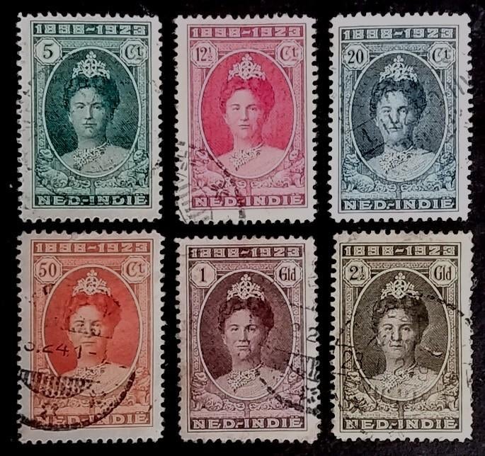 NVPH 160-165 Jubileumzegels Nederlands Indie., Ophalen of Verzenden, Gestempeld, Nederlands-Indië