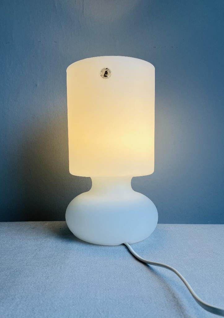 Ikea Lykta tafellamp mushroom wit matglas nineties, Ophalen of Verzenden, Zo goed als nieuw, Glas, Minder dan 50 cm