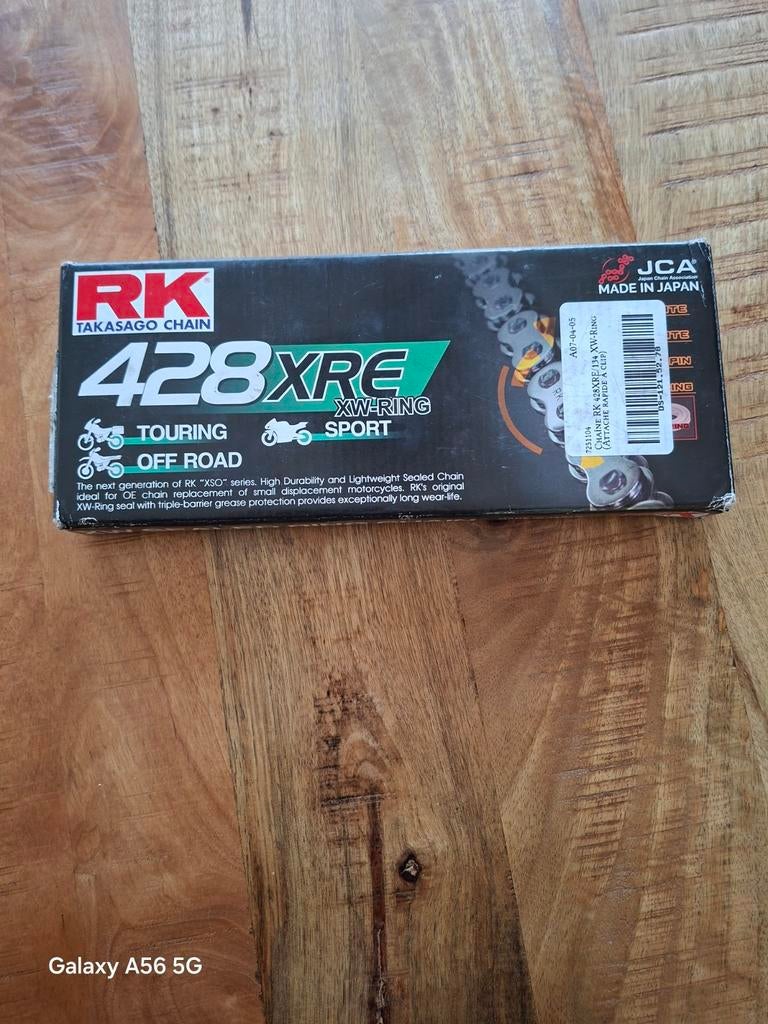 RK 428 XRE XW-Ring Brommer Ketting - Nieuw in doos, Ophalen of Verzenden, Nieuw, Overige typen, RK Takasago Chain