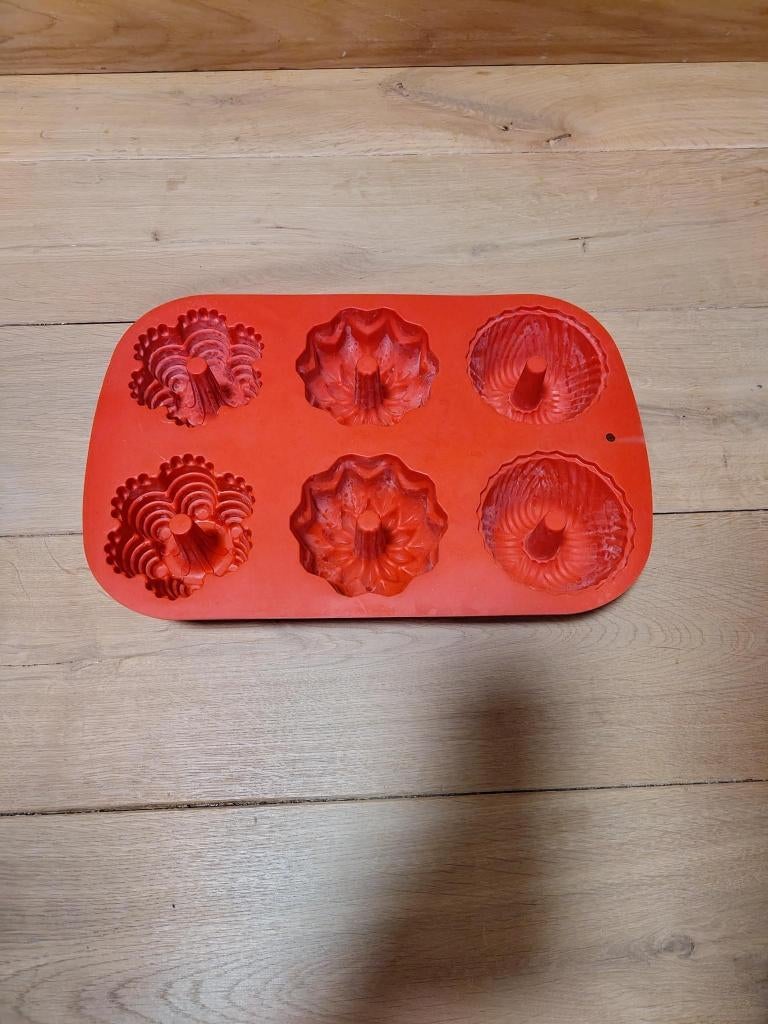 Siliconen mini tulband bakvormen, Ophalen, Overige typen, Zo goed als nieuw, Rood