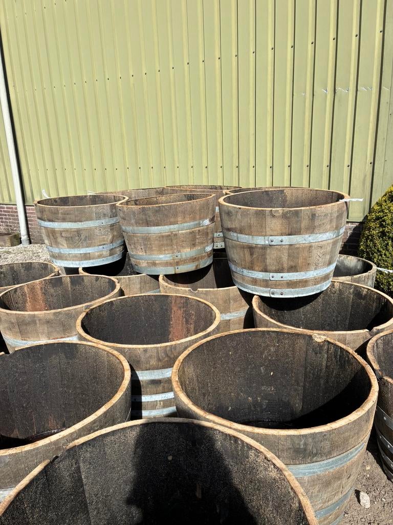 Bloembak plantenbak voor olijf of fruitboom, Ophalen, Zo goed als nieuw, Rond, Hout