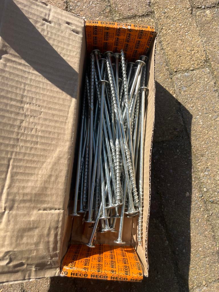 Heco-Topix Tellerkop schroeven 6.0 x 200 mm (62 stuks), Doe-het-zelf en Verbouw, IJzerwaren en Bevestigingsmiddelen, Nieuw, Schroeven