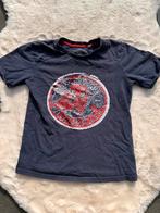 Spiderman T-shirt met pailletten, maat 128, Ophalen of Verzenden, Gebruikt, Jongen, Shirt of Longsleeve