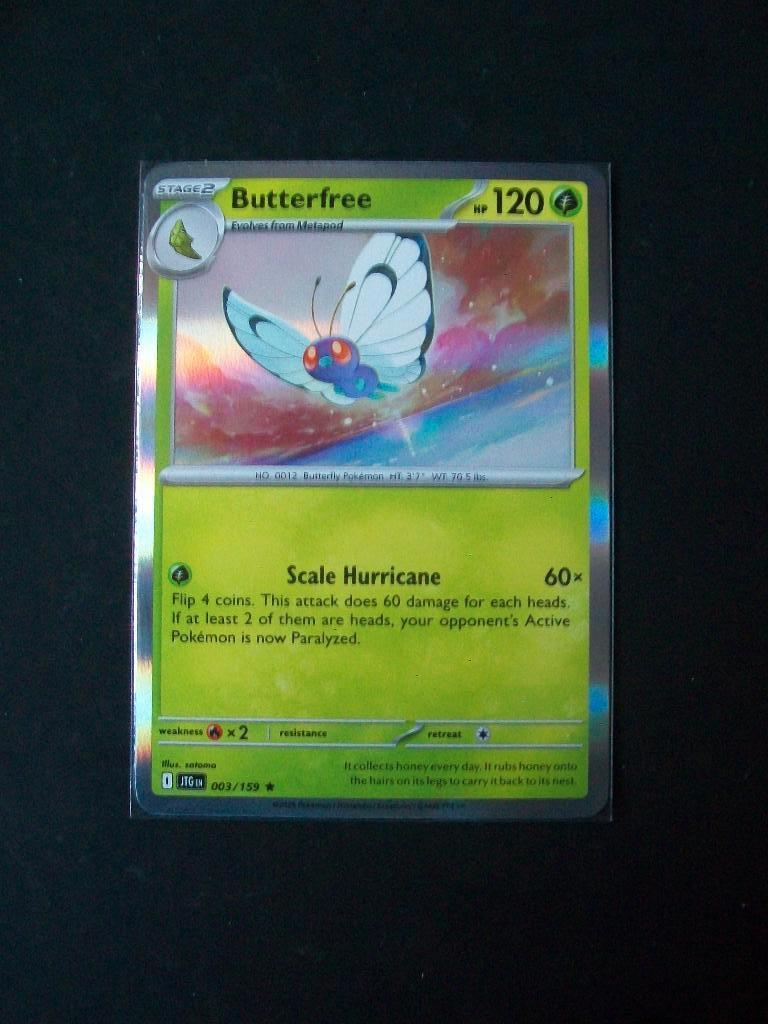 9355. Nieuwe Pokemon Kaart Holo Rare BUTTERFREE  (003/159), Verzenden, Nieuw, Losse kaart, Foil