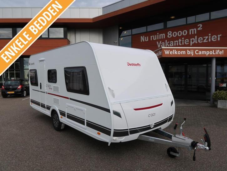 Dethleffs C'Go 475 EL ACTIV ACTIEPAKKET, Caravans en Kamperen, Caravans, tot en met 3, 1000 - 1250 kg, Overige, Dethleffs, 2 aparte bedden