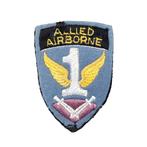 WWII US First Allied Airborne Patch British Made Felt, Ophalen of Verzenden, Landmacht, Amerika, Embleem of Badge