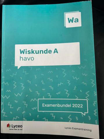 Lyceo examenbundel 2022,  havo Wiskunde A beschikbaar voor biedingen