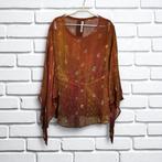 Vintage Kaftan Universele Maat Bruin Retro Doorschijnend, Kleding | Dames, Blouses en Tunieken, Bruin, Verzenden, Maat 46/48 (XL) of groter