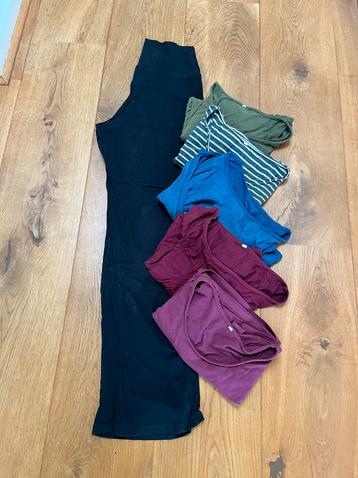 5x Voedings-T shirts en 1x zwangerschaps pyjamabroek maat S beschikbaar voor biedingen