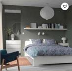 Compleet Ikea bed,lattenbodems, goede matras 140/160 x200cm., Ophalen, Wit, Tweepersoons, Zo goed als nieuw