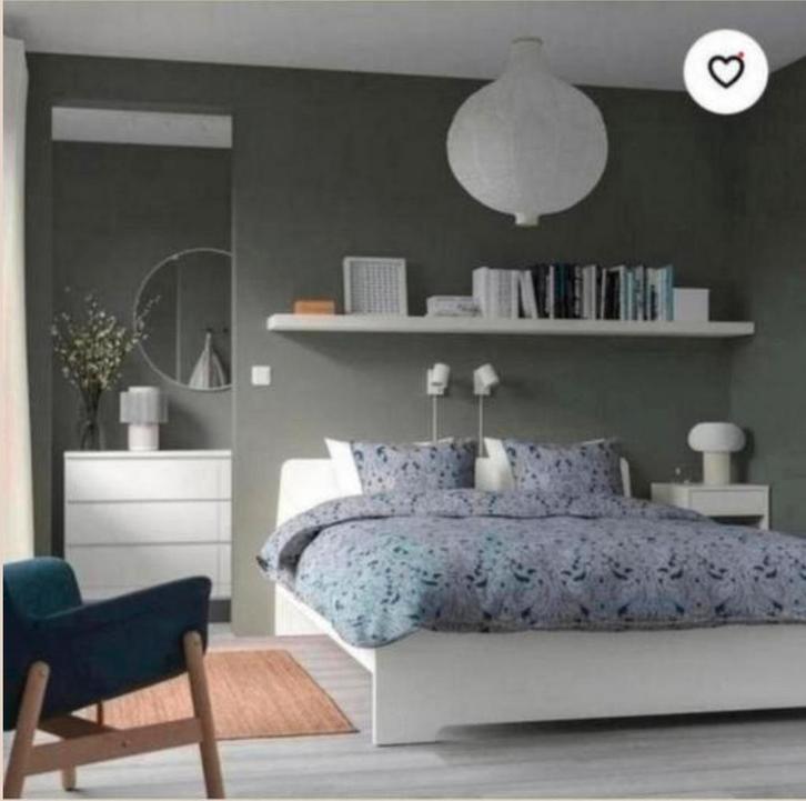 Compleet Ikea bed,lattenbodems, goede matras 140/160 x200cm., Huis en Inrichting, Slaapkamer | Bedden, Zo goed als nieuw, Tweepersoons