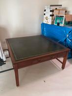 Salontafel met Lederen Inleg, Ophalen, Gebruikt, 100 tot 150 cm, 50 tot 100 cm