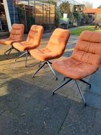 Set van 4 Kolony draaistoelen gekocht bij de DKW- Bruin Stof, Ophalen, Gebruikt, Bruin, Modern