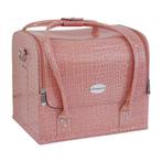 Nagel koffer - Zacht Croco Roze - Handkoffer., Sieraden, Tassen en Uiterlijk, Ophalen of Verzenden