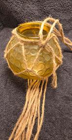 Vintage Glazen Plantenhanger met Touw, Ophalen of Verzenden, Huis en Inrichting