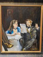 Schilderij De zangles. Gesign., Ophalen of Verzenden