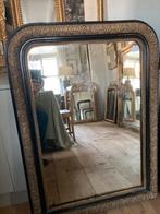 Antieke franse spiegel zwart met ornamenten, Ophalen, Rechthoekig