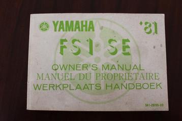 Yamaha FS1-SE 1981 bromfiets instructie boekje  FS1  beschikbaar voor biedingen