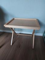 Eiken bijzettafel met los dienblad 45x60cm, Ophalen of Verzenden, Gebruikt, 25 tot 50 cm