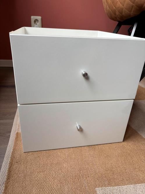 Kallax inzet met 2 lades hoogglans wit 33x33cm, Huis en Inrichting, Kasten | Ladekasten, Zo goed als nieuw, Minder dan 100 cm