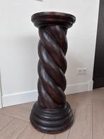 Vintage houten piëdestal | plantenstandaard, Huis en Inrichting, Woonaccessoires | Zuilen en Pilaren, Ophalen, Gebruikt