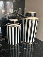 Vazen/potten Jar stripes porceleain, Ophalen of Verzenden, Zo goed als nieuw, Zwart