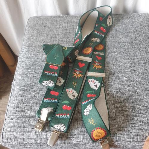 Holland Casino bretels groen speelkaarten pokerfiche etc, Kleding | Heren, Riemen en Ceinturen, Gedragen, Minder dan 95 cm, Overige kleuren