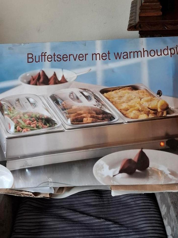 Nieuwe buffetserver met warmhoudplaat of doe een goed bod, Witgoed en Apparatuur, Gourmetstellen, Ophalen of Verzenden