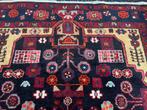 Vintage handgeknoopt perzisch Nahavand tapijt wol retro, Zwart, 100 tot 150 cm, Digital8, 200 cm of meer