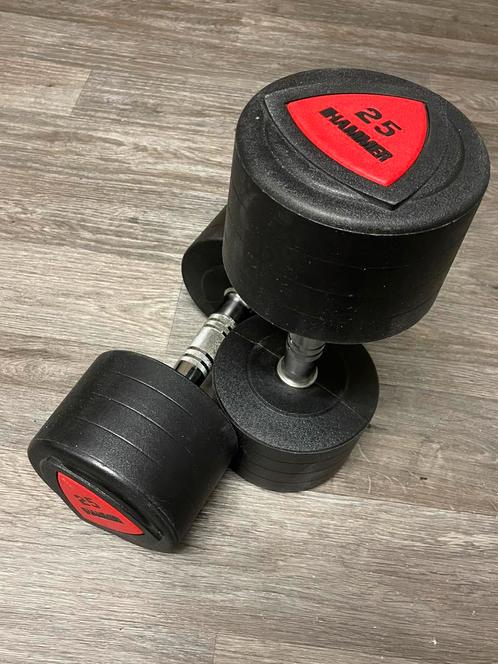 Hammerstrenght dumbells set 25kg elk. Nieuwprijs €600., Sport en Fitness, Fitnessmaterialen, Zo goed als nieuw, Dumbbell, Ophalen of Verzenden