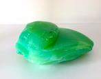 Glazen object stuk glas groen opaline ovale vorm 6771-g, Ophalen of Verzenden