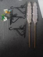 Tuindeco 2 tuinstekers 3 tuinfakkels 3 gietijzeren hangers, Ophalen of Verzenden, Zo goed als nieuw