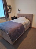 Boxspring 120/200 en nachtkastje, Beige, Ophalen of Verzenden, Zo goed als nieuw, Twijfelaar