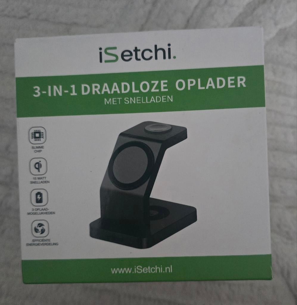 iSetchi 3-in-1 Draadloze Oplader - Nieuw in doos, Ophalen of Verzenden, Nieuw, Apple iPhone