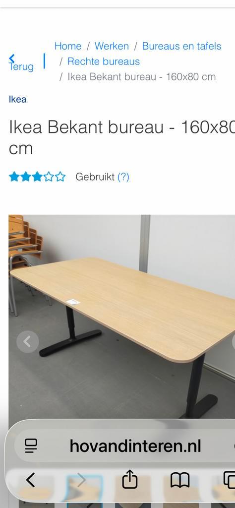 2e  kans  ikea Buro model bekant 120 x 80, Huis en Inrichting, Bureaus, Zo goed als nieuw, Ophalen