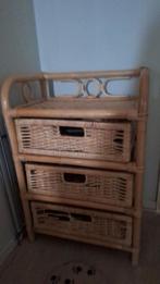 rotan bamboe kastje ladekastje, Huis en Inrichting, Kasten | Ladekasten, Ophalen, Minder dan 50 cm, Gebruikt, 3 of 4 laden