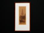 Originele ets Anton Pieck Zuiderkerktoren Amsterdam Gesign., Antiek en Kunst, Ophalen of Verzenden