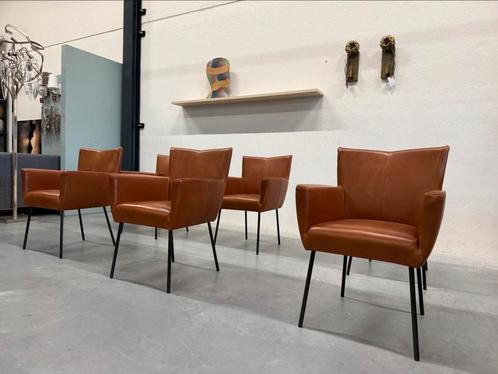 6 Showmodel Design on Stock Moka eetkamerstoel Cera Cognac, Huis en Inrichting, Stoelen, Nieuw, Vijf, Zes of meer stoelen, Ophalen of Verzenden