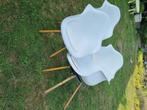 Tuinstoelen, witte kuip, 4 stuks, Tuin en Terras, Tuinstoelen, Ophalen, Gebruikt, Kunststof