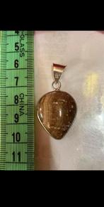 Zilveren hanger kettinghanger koraal fossiel gemerkt 925, Ophalen of Verzenden, Zo goed als nieuw, Zilver