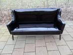 vintage sofa bank , jaren 60, zwart pvc, 150 tot 200 cm, Minder dan 75 cm, Gebruikt, Ophalen of Verzenden