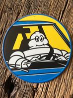 Michelin reclame wandplaat , Bibendum , Reclamebord rond 30, Ophalen of Verzenden, Gebruikt, Reclamebord